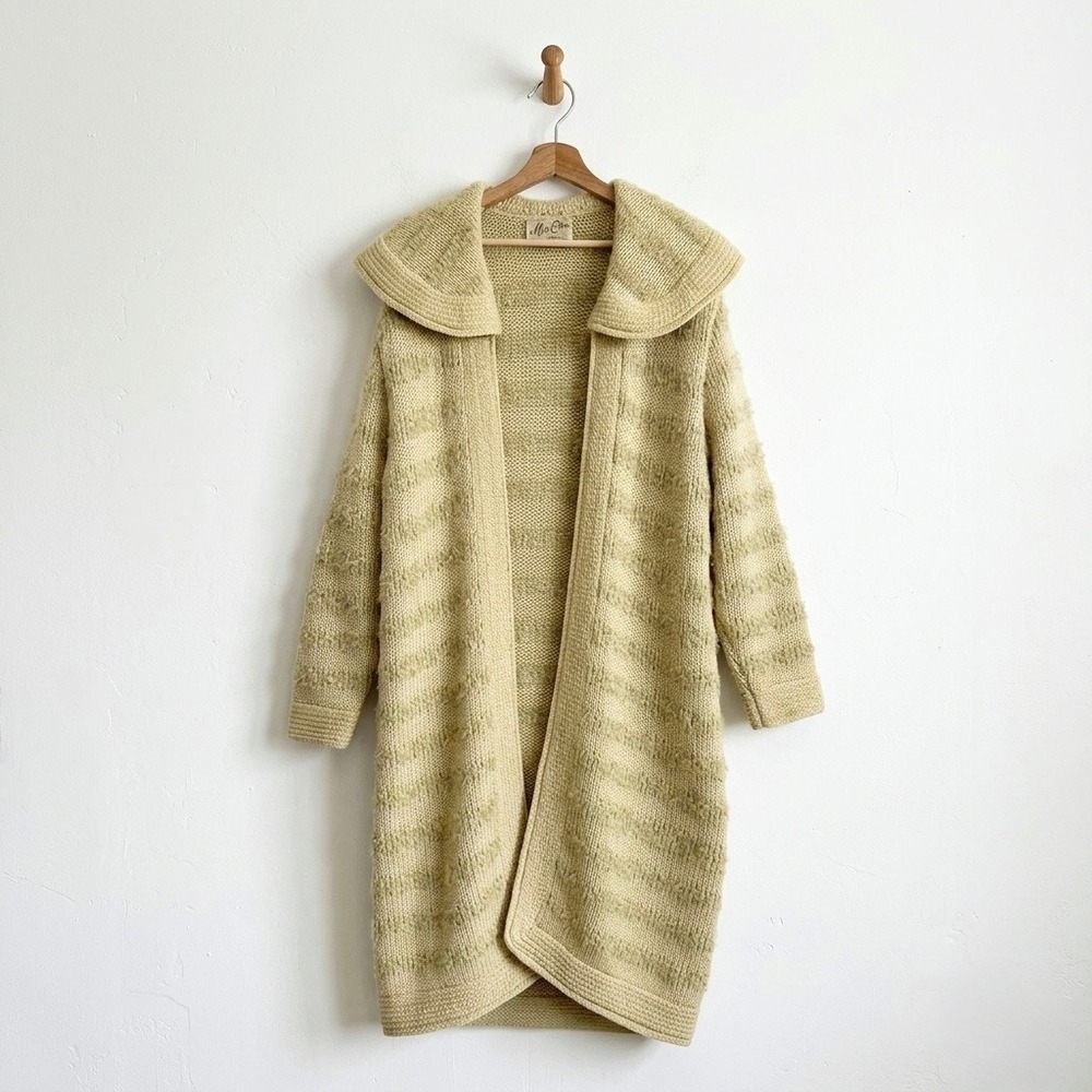 Vintage Mur-Elen California Longline Cardigan Sweater Striped Shawl‎ Medium